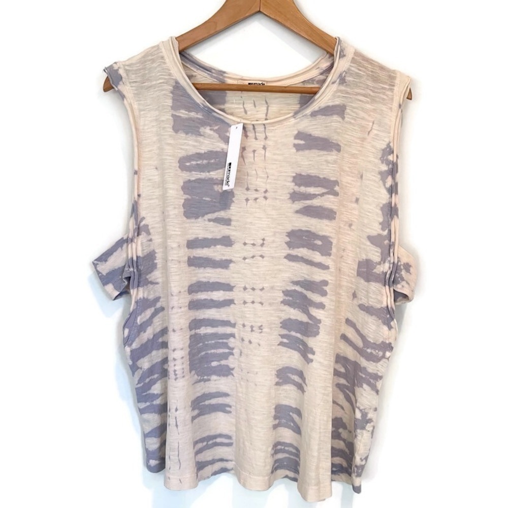 Revolve LAmade Oversized Gray Morning Tie Dye Cut Out‎ Sides Muscle Tank Top